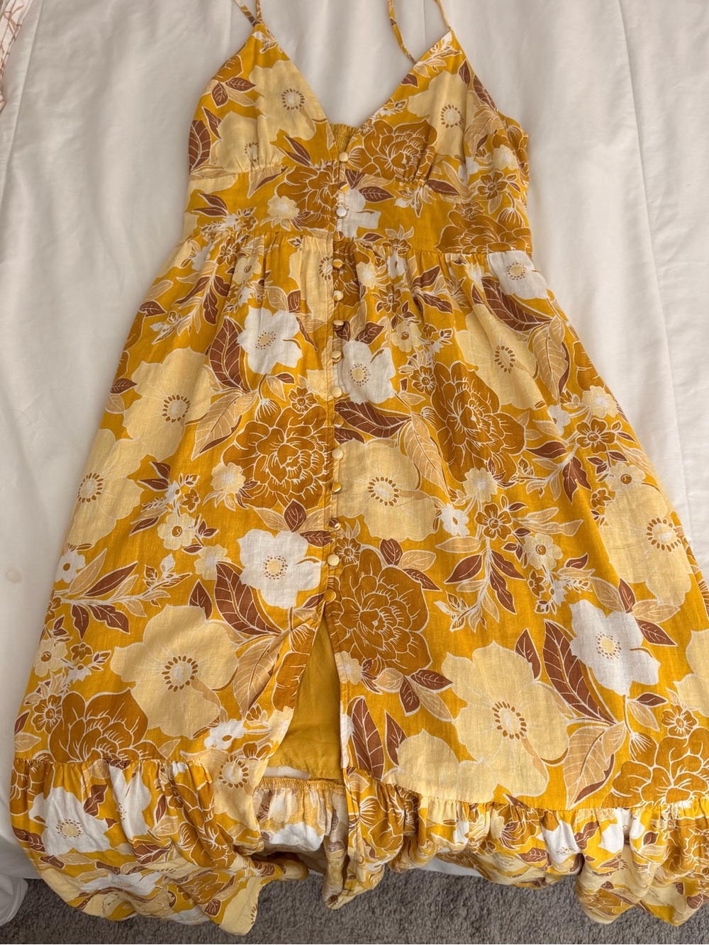 Abercrombie & Fitch Yellow Floral Maxi Sundress